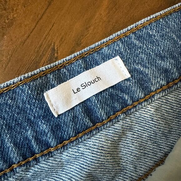 FRAME Le Slouch Straight Leg Low Rise Jeans in Iceberg Distressed - Picture 9 of 15